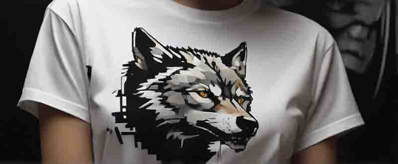 White Likewolf T-Shirt Woman in white striking likewolf design t-shirt.